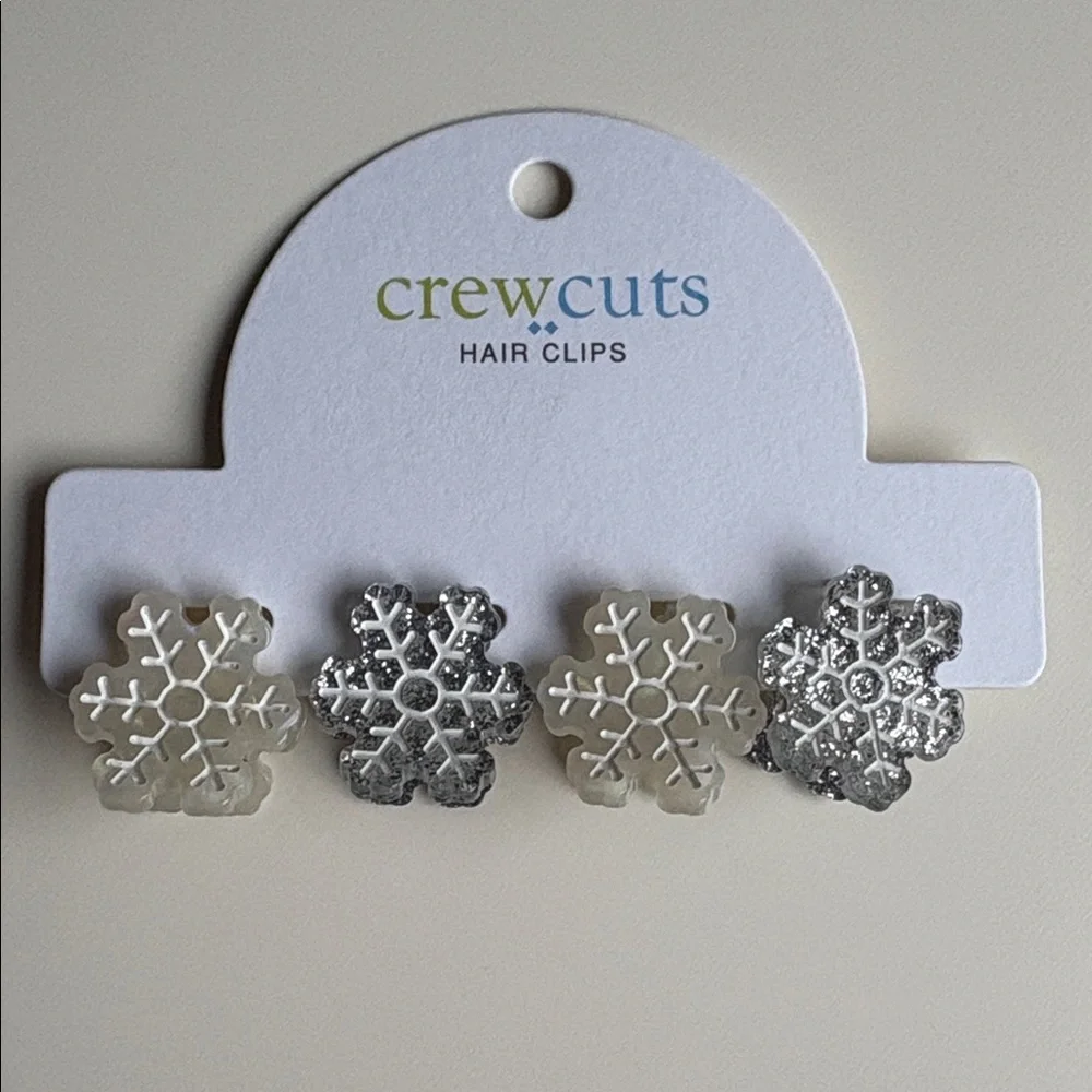 J Crew / CrewCuts mini snowflake hair clips set-of-four NWT